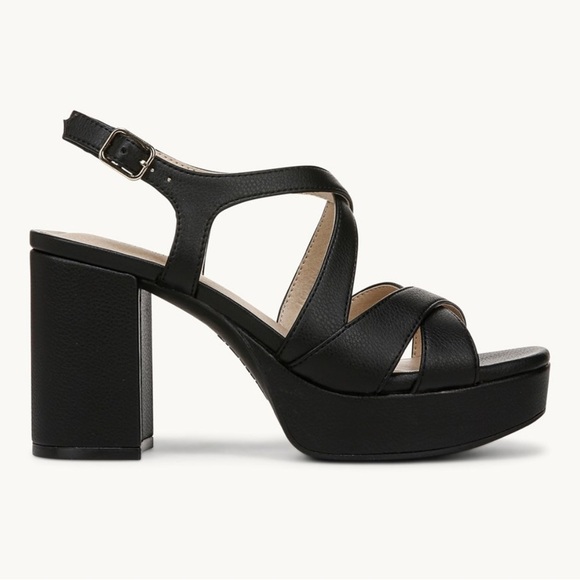 Life Stride Black Platform Shoes with Adjustable Strap - Picture 2 of 7